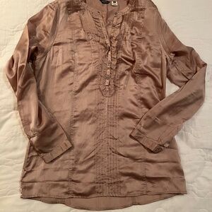 EDDIE BAUER Shiny Holiday Long Sleeve Blouse Buttons Tall L